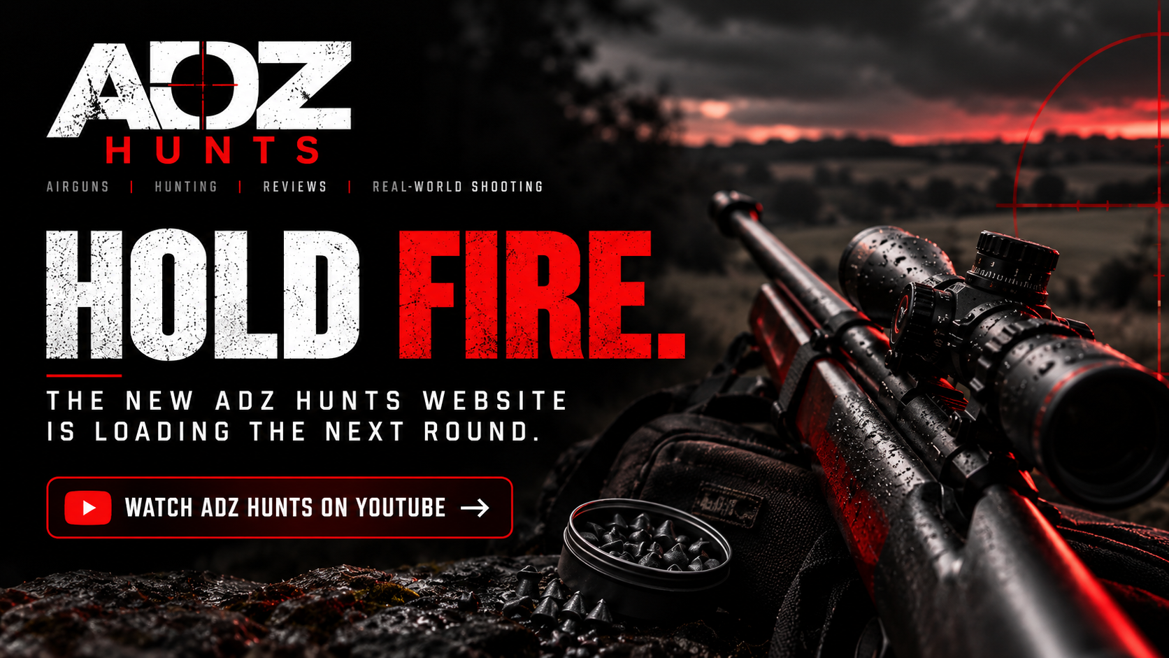 Adz Hunts. Hold Fire. The new Adz Hunts website is loading the next round.